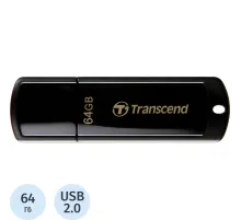 Флеш-память Transcend JetFlash 350, 64Gb, USB 2.0, чер, TS64GJF350
