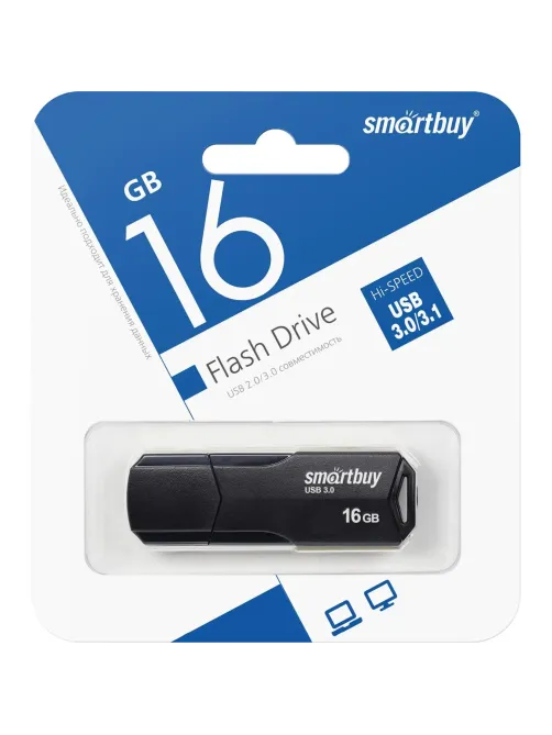Флеш-память Smartbuy UFD 3.0/3.1 16GB CLUE Black (SB16GBCLU-K3)