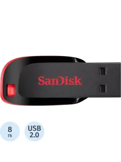 Флеш-память SanDisk Cruzer Blade USB 2.0-8GB/черный (SDCZ50-008G-B35)