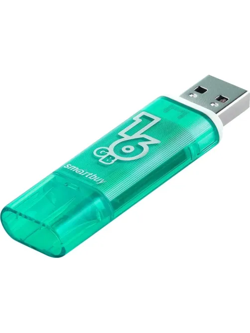 Флеш-память Smartbuy Glossy, 16Gb, USB 2.0, зел, SB16GBGS-G