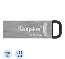 Флеш-память Kingston DataTraveler Kyson, USB 3.2 G1, сереб, DTKN/128GB