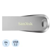 Флеш-память SanDisk Ultra Luxe USB 3.2 Gen1 64G серебр. SDCZ74-064G-G46