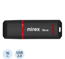 Флеш-память Mirex USB KNIGHT BLACK 16Gb (13600-FMUKNT16 )