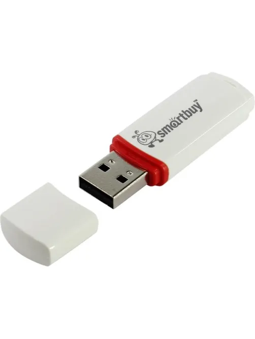 Флеш-память Smartbuy Crown, 8Gb, USB 2.0, бел, SB8GBCRW-W