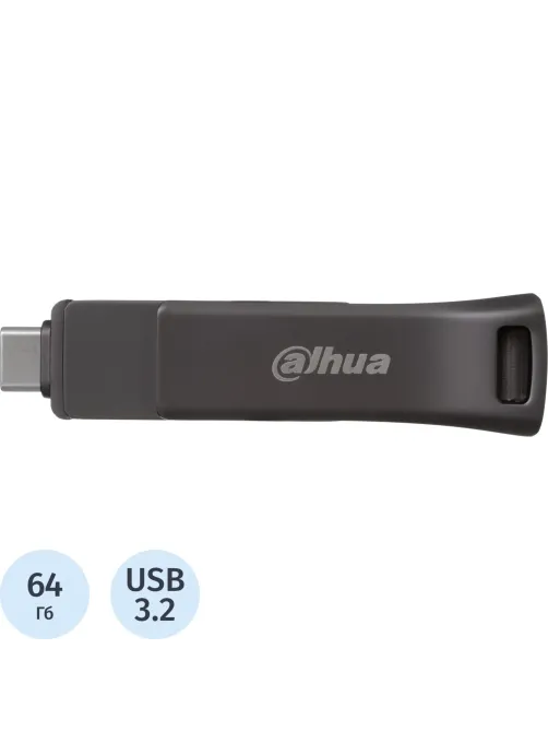 Флеш-память Dahua 64 ГБ, USB3.2 Gen1 Type A и Type C DHI-USB-P629-32-64GB