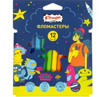 Фломастеры Комус Класс Максики 12 цв. наб.,вентилир.,смыв., карт. упак