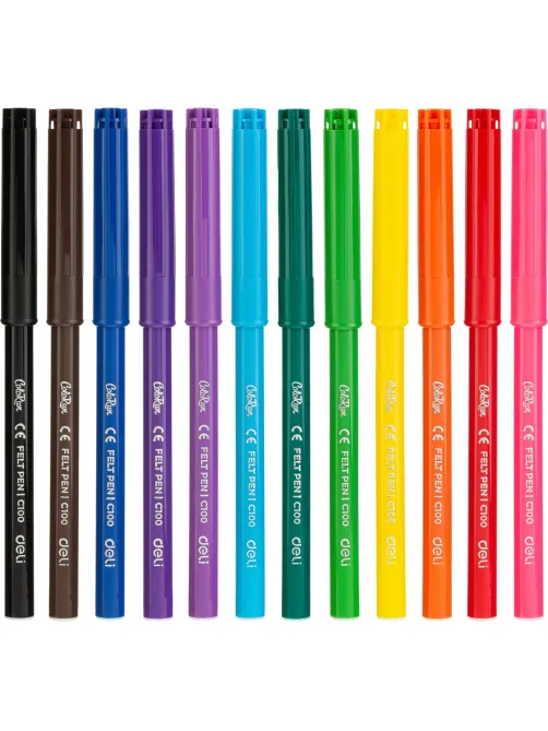 Фломастеры набор Deli  ColoRun вентилир. 12цв.пакет с европодвес., EC10003