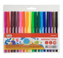 Фломастеры Комус Класс ColorPics набор 18 цв.,вентилир.,смыв., блист. упак