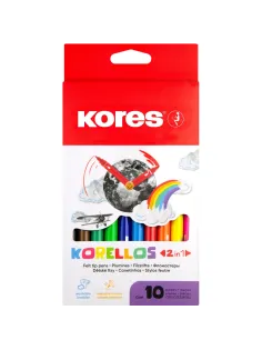 Фломастеры Kores 10цв,двусторон,вент.колп, 29021