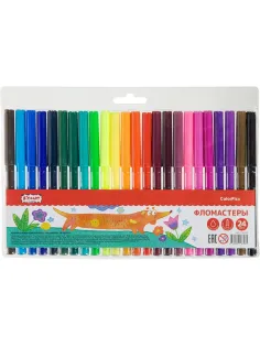 Фломастеры Комус Класс ColorPics набор 24 цв.,вентилир.,смыв., блист. упак
