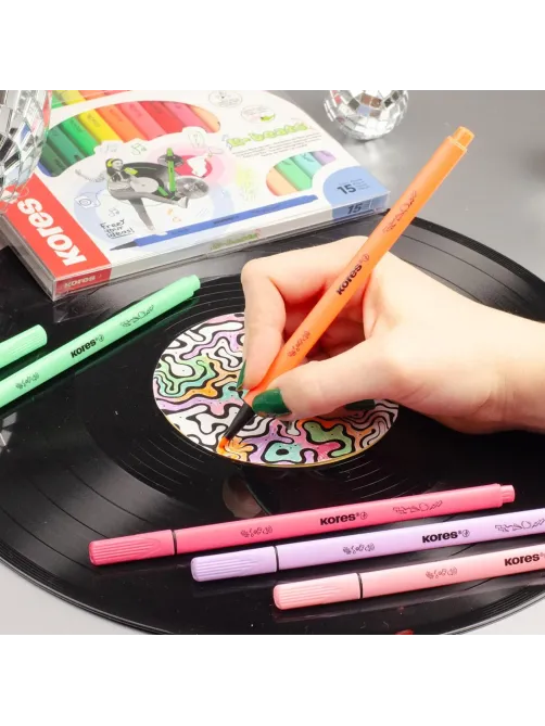 Фломастеры K-BEATS наб 15цв в коробке,пастель,неон.цв