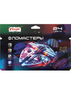 Фломастеры Комус Класс Star way 24 цв. в наб.,вентилир.,смыв, карт. упак