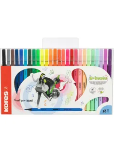 Фломастеры K-BEATS наб 26цв в коробке,пастель,неон.цв