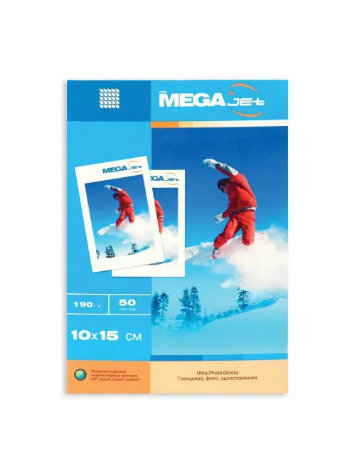 Фотобумага для цв.струй.печ. ProMEGA jet (10х15, 190г, глянцевая) пачка 50л