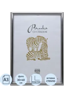 Рамка пластиковая А3 серебряного цвета 513