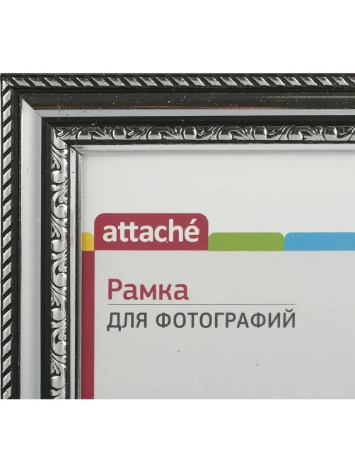 Рамка А4 21х30 см Комус/ATTACHE пластиковый багет 29мм серебристая