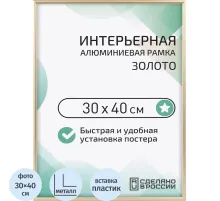 Рамка 300х400, золото, алюминевая.,  ПЭТ стекло, 2019_34_12_345