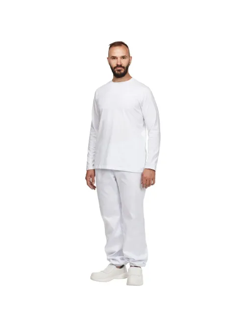 Футболка (160 г.) с длинным рукавом бел.(M)