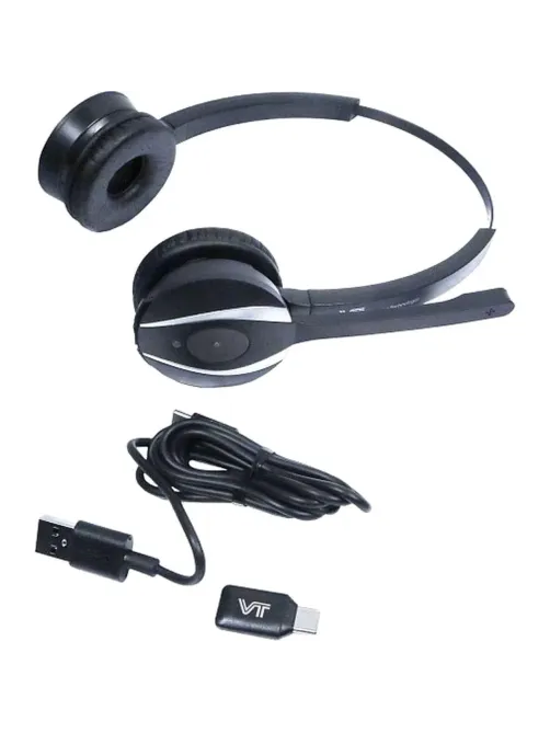 Гарнитура VT VT9200-D, Дуо, HD звук, 30м Bluetooth, USB Type-C Dongle