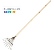 Грабли веерные проволочные порошковая окр. 18зуб с черенком_111241Ч