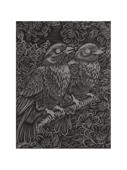 Гравюра Скретчинг МИКС 18x24 см птички, набор МУЛЬТИ АРТ SCRMIX-115406