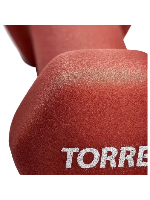 Гантель TORRES 1 кг, PL55011, металл в неопреновой оболочке,6гр, красный