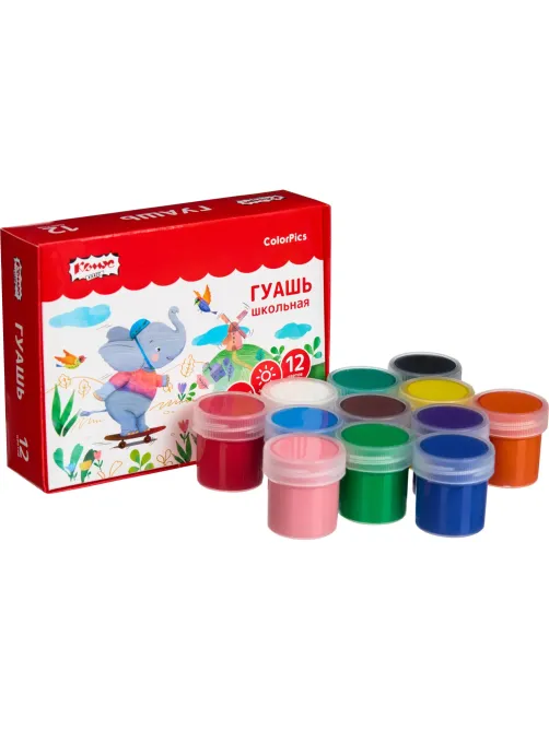 Гуашь Комус Класс ColorPics набор 12 цв, 20 мл