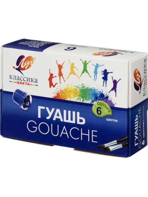 Гуашь 6цв.,Луч Классика,банка 20 мл