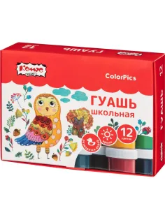 Гуашь Комус Класс ColorPics 12 цветов по 10 мл