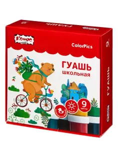 Гуашь Комус Класс ColorPics набор 9 цв, 20 мл