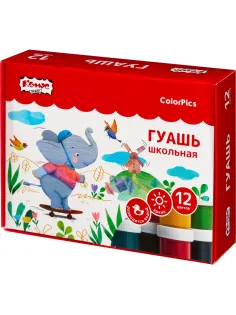 Гуашь Комус Класс ColorPics набор 12 цв, 20 мл