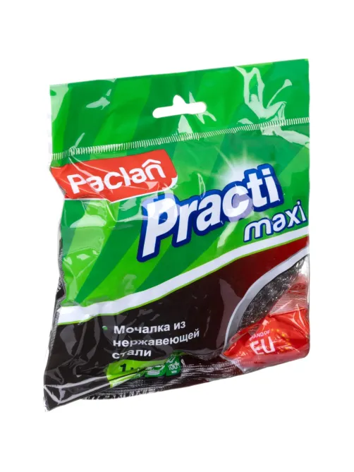 Губка-мочалка металлическая большая D=9,5см.,вес=34,8гр. PACLAN