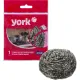 Губка-мочалка для мытья посуды YORK Макси спиральная стальная