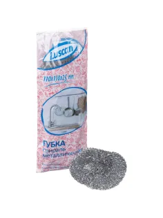Губка-мочалка спираль Luscan металлические 110х110х25 мм 20г 3 шт/уп