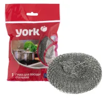 Губка-мочалка YORK из нерж.стали Мега 1шт/уп