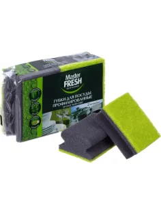 Губки для посуды Master FRESH BLACK профилированные 2 шт/уп