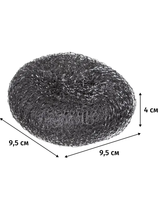 Губка-мочалка металлическая большая D=9,5см.,вес=34,8гр. PACLAN
