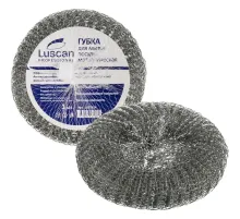 Губка-мочалка спираль Luscan Professional металлич 110х110х45 мм 60г 1шт/уп