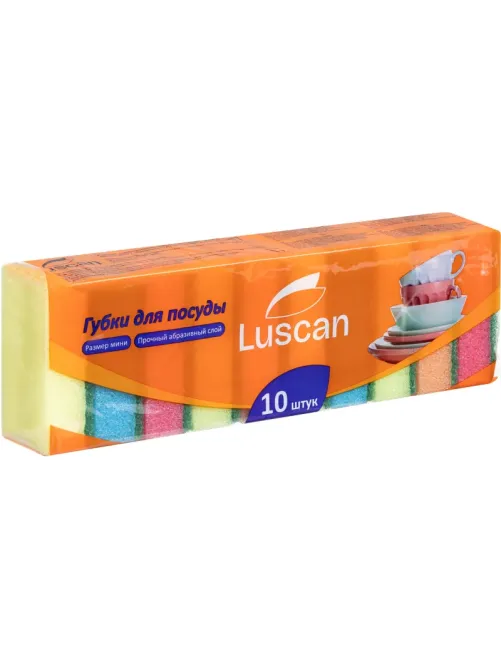 Губки для мытья посуды Luscan Мини 80х50х26мм 10 шт/уп