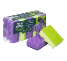 Губки для мытья посуды Master FRESH XL STRONG effect 95х65х35мм 5шт/уп