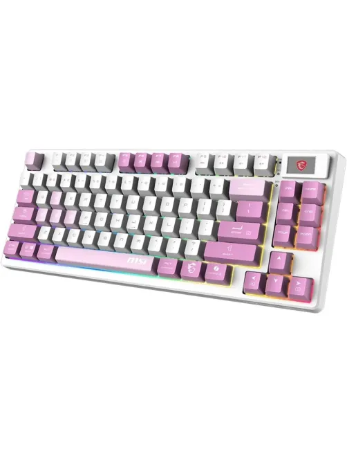 Клавиатура MSI Forge GK600 механич. бел/фиол USB беспр. BT/Radio Multimedia
