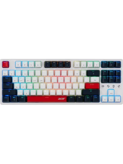 Клавиатура Acer OKR302 механич. USB беспр. BT/Radio Multimedia/gamer бел