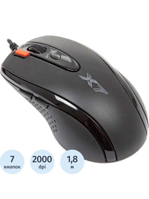 Мышь компьютерная A4Tech X-710BK чер опт (2000dpi) USB (7but)