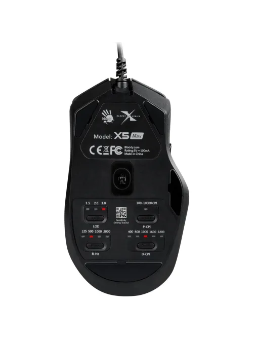 Мышь компьютерная A4Tech Bloody (X5 Max) черный/оптическая/10000dpi/9кн