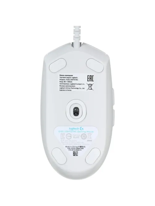 Мышь компьютерная Logitech G102 LightSync White Gaming (910-005809)