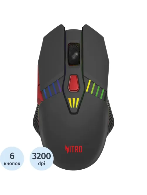 Мышь компьютерная Acer Nitro OMR305 черн. оптичес.3200dpi/6but BT/Radio USB