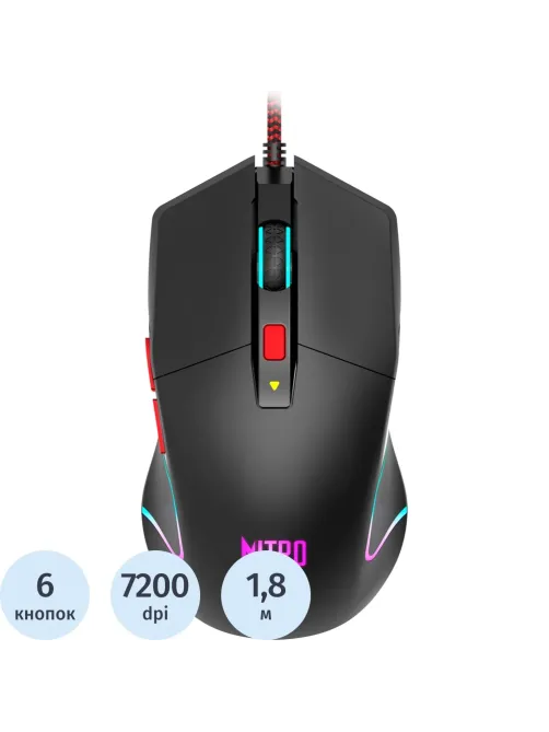 Мышь компьютерная Acer Nitro OMW301 черный оптическая 7200dpi/6but USB