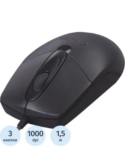 Мышь компьютерная A4Tech OP-720 черн, опт (1200dpi) USB (2but)