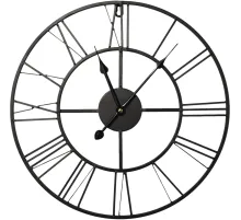Часы настенные металл Black Metal Clock 40x40 арт.79806