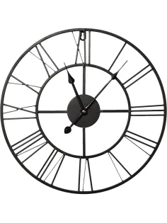 Часы настенные металл Black Metal Clock 40x40 арт.79806
